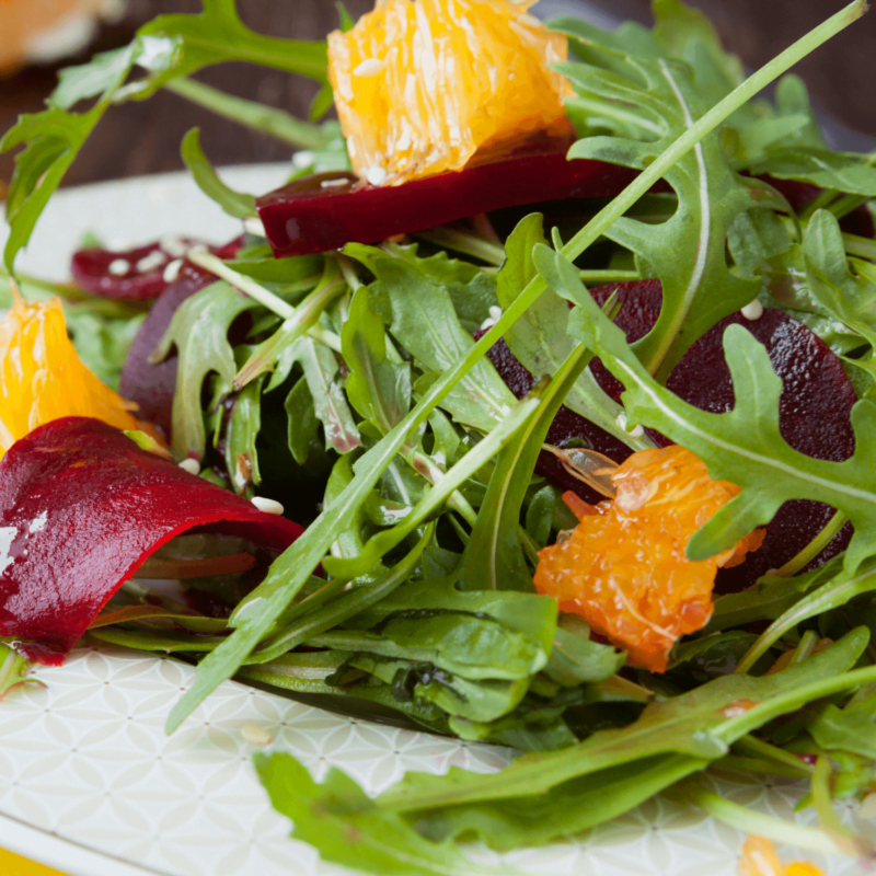 Beetroot orange arugula salad