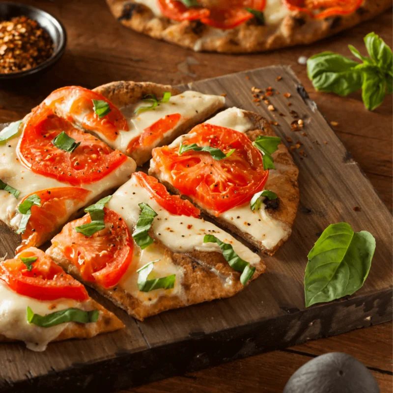 Caprese rocket flatbread