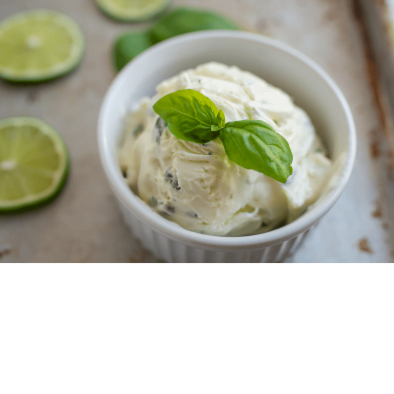 Coconut basil sorbet