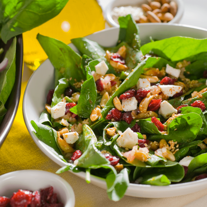 Cranberry spinach salad