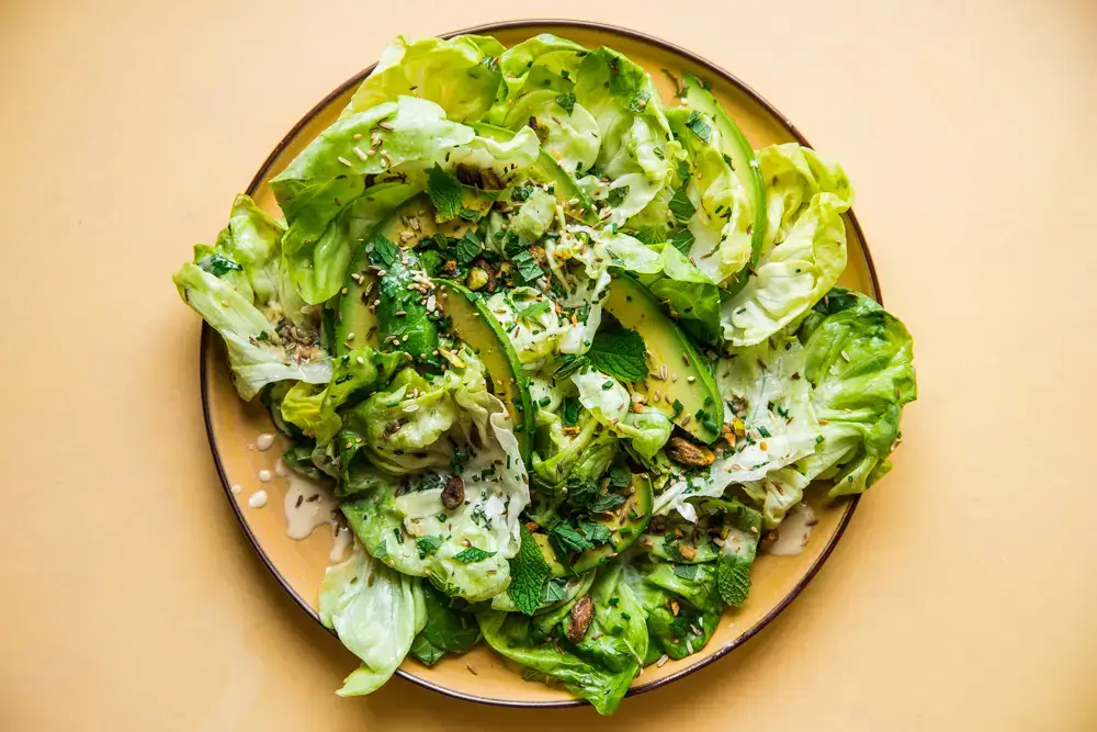 Herby seedy lettuce salad