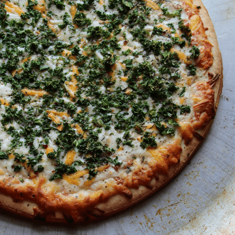 Kale pesto mini pizza