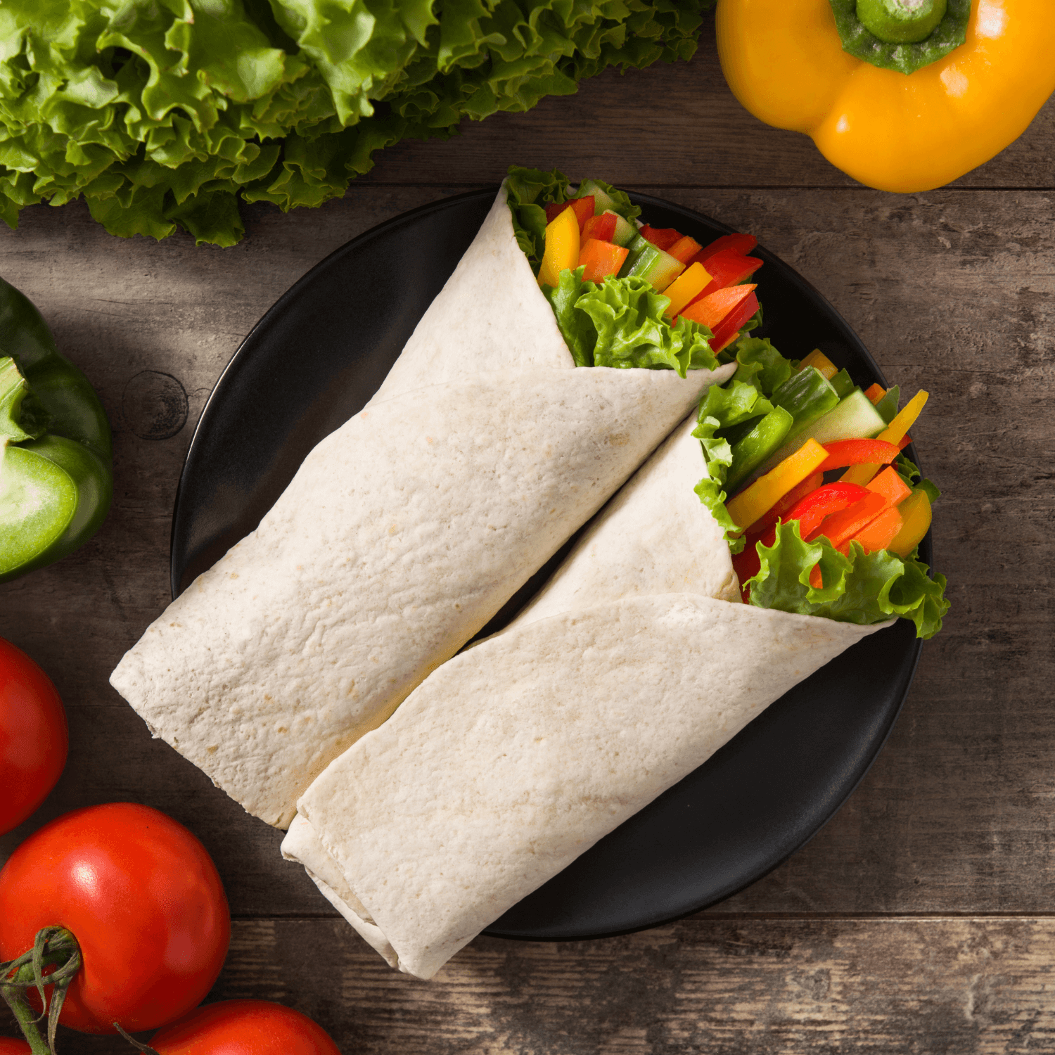 Rainbow salad wrap