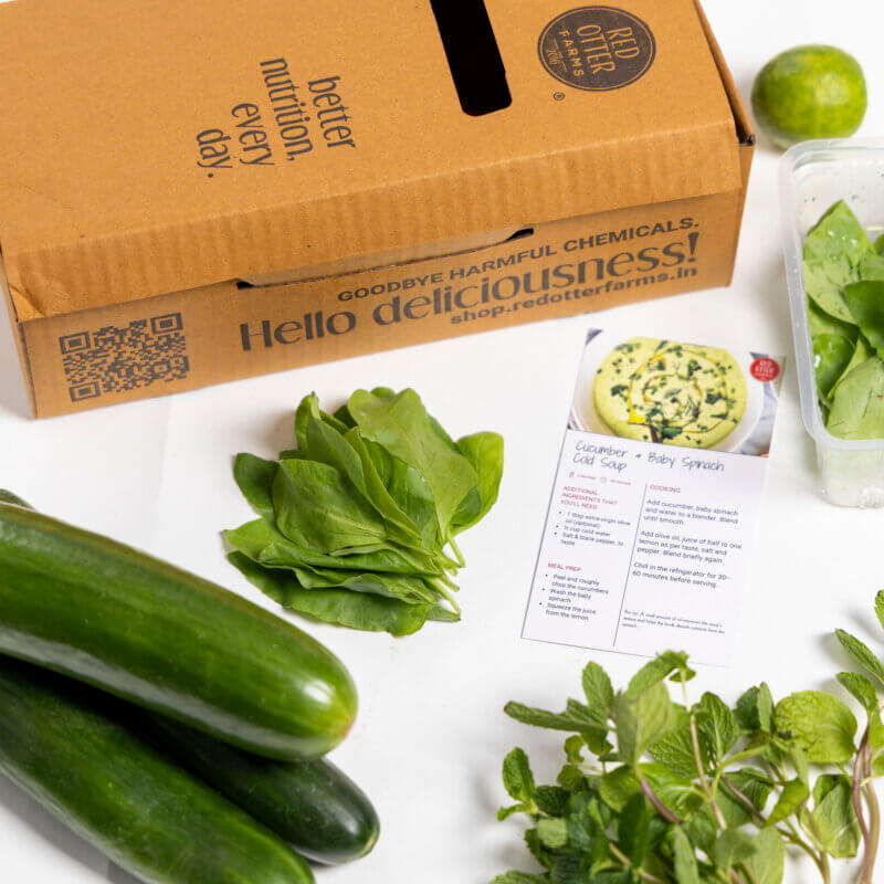 Cucumber and baby spinach soup kit